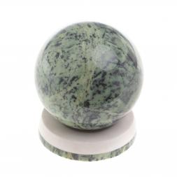 Шар из нефрита 9 см Антистресс на каменной подставке