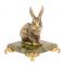 Статуэтка из бронзы "Кролик" на подставке из змеевика