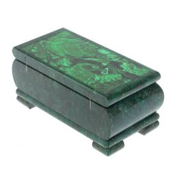 Шкатулка с иллюстрацией под камень малахит 16х8х7,5 см