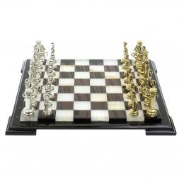 Шахматы "Древний Рим" доска 40х40 см оникс / обсидиан