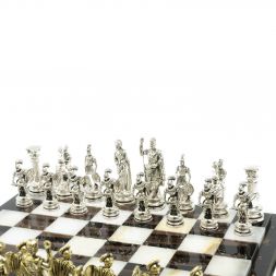 Шахматы "Древний Рим" доска 40х40 см оникс / обсидиан