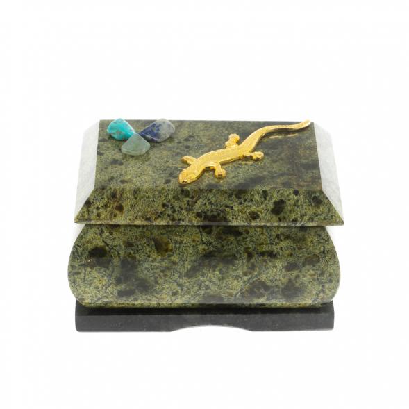 Прямоугольная шкатулка с ящерицей 7,5х6х5 см 129466