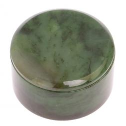 Шкатулка круглая из нефрита 7,5х4,3 см