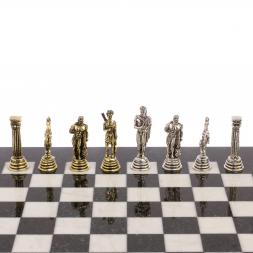 Шахматы "Афина" доска 32х32 см мрамор змеевик