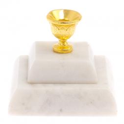 Подсвечник церковный двойной из мрамора 5х5х4 см