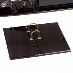 Письменный набор "Оптимал плюс" из черного обсидиана