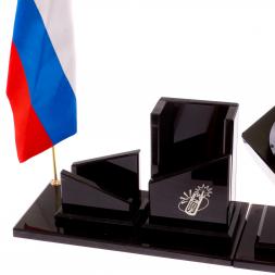 Письменный набор "Оптимал плюс" из черного обсидиана