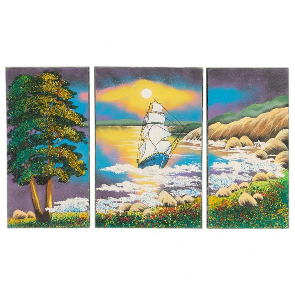 Картина модульная из камня &amp;quot;Парусник&amp;quot; 30х50 см 117345