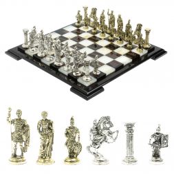 Шахматы "Римские войны" доска 40х40 см оникс / обсидиан