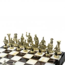 Шахматы "Римские войны" доска 40х40 см оникс / обсидиан