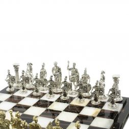 Шахматы "Римские войны" доска 40х40 см оникс / обсидиан