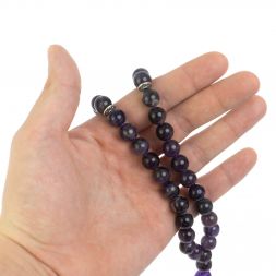 Четки из камня аметист круглые 35 бусин