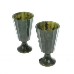 Фужеры 2 шт граненые из нефрита 5х5х9,5 см 60 мл