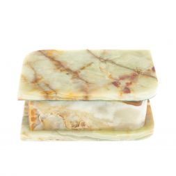 Шкатулка из зелено-коричневого оникса 13х9х5,5 см (3,5х5)