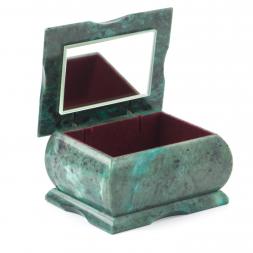 Шкатулка из зеленого камня змеевик "Оригинал"