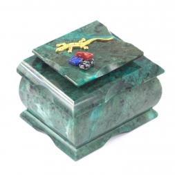 Шкатулка из зеленого камня змеевик "Оригинал"