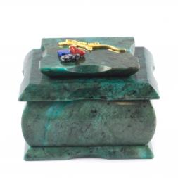 Шкатулка из зеленого камня змеевик "Оригинал"
