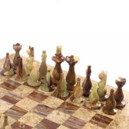 Декоративные шахматы "Игрок" доска 38х38 см камень оникс