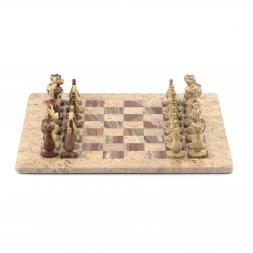 Декоративные шахматы "Игрок" доска 38х38 см камень оникс