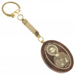 Брелок-оберег с молитвой "Святой Богдан" камень обсидиан