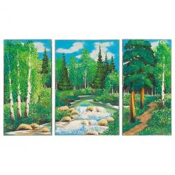 Картина модульная из камня "Тропинка к ручью " 30х50 см