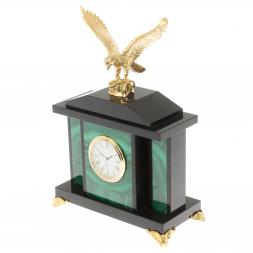 Часы "Орел" из малахита 17,5х9х24 см