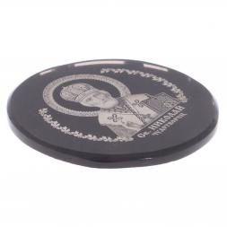 Икона в автомобиль "Николай Чудотворец" обсидиан черный 47 мм