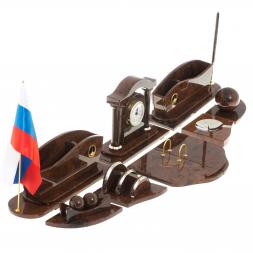 Настольный набор "Арка" камень обсидиан