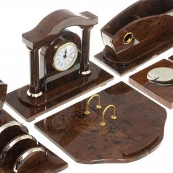 Настольный набор "Арка" камень обсидиан