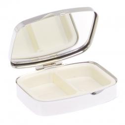 Таблетница на 2 отделения камень пирит цвет серебро