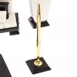 Офисный канцелярский набор "Бюрократ" из белого мрамора