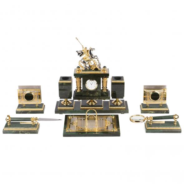 Настольный набор из нефрита &amp;quot;Георгий Победоносец&amp;quot; 119149