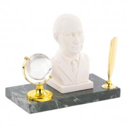 Подставка под ручку "Бюст Путина" змеевик мрамолит