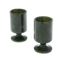 Набор рюмок 2 шт на ножке из нефрита 4х4х7 см 40 мл