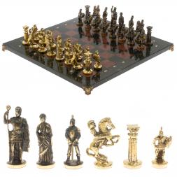 Подарочные шахматы из бронзы "Римские" 44х44 см лемезит