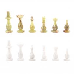 Сувенирные шахматы "Стандарт" доска 38х38 см из оникса и мрамора