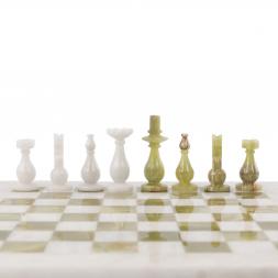 Сувенирные шахматы "Стандарт" доска 38х38 см из оникса и мрамора