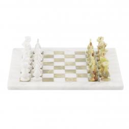 Сувенирные шахматы "Стандарт" доска 38х38 см из оникса и мрамора