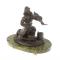 Бронзовая статуэтка "Емеля" на подставке из змеевика