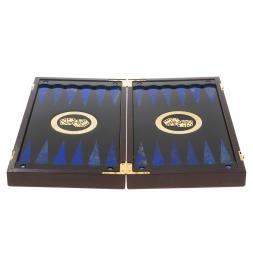 Подарочные нарды "Восточные" с эмалью камень лазурит Златоуст