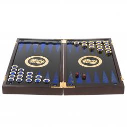 Подарочные нарды "Восточные" с эмалью камень лазурит Златоуст