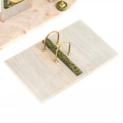 Письменный прибор с гербом и флагом России камень мрамор, змеевик