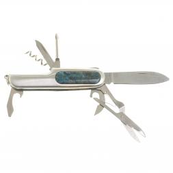 Нож мультитул складной 7 в 1 с камнем голубой апатит