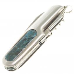 Нож мультитул складной 7 в 1 с камнем голубой апатит