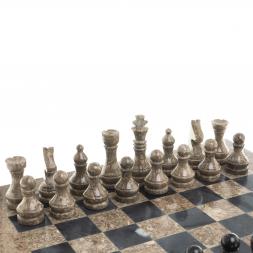 Шахматы "Дебют" мрамор, ракушечник доска 38х38 см
