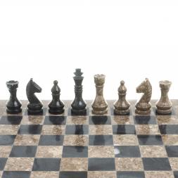 Шахматы "Дебют" мрамор, ракушечник доска 38х38 см