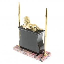 Часы Лев" из родонита