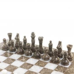 Шахматы "Битва" ракушечник, мрамор доска 38х38 см