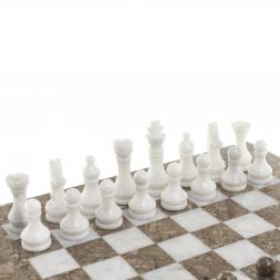 Шахматы "Битва" ракушечник, мрамор доска 38х38 см