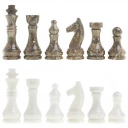 Шахматы "Битва" ракушечник, мрамор доска 38х38 см